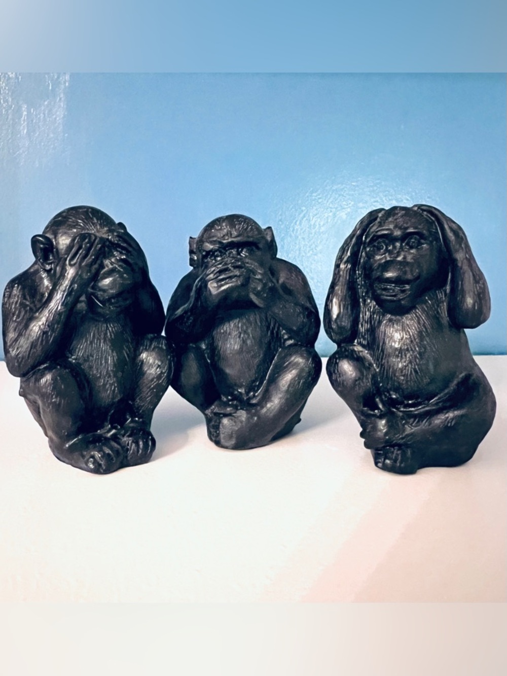 Three Wise Monkeys Sculptures - “See No, Hear No, Speak No Evil”